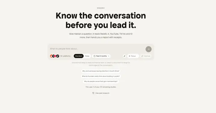 Hakkan gathering the conversation across social platforms and the open web.